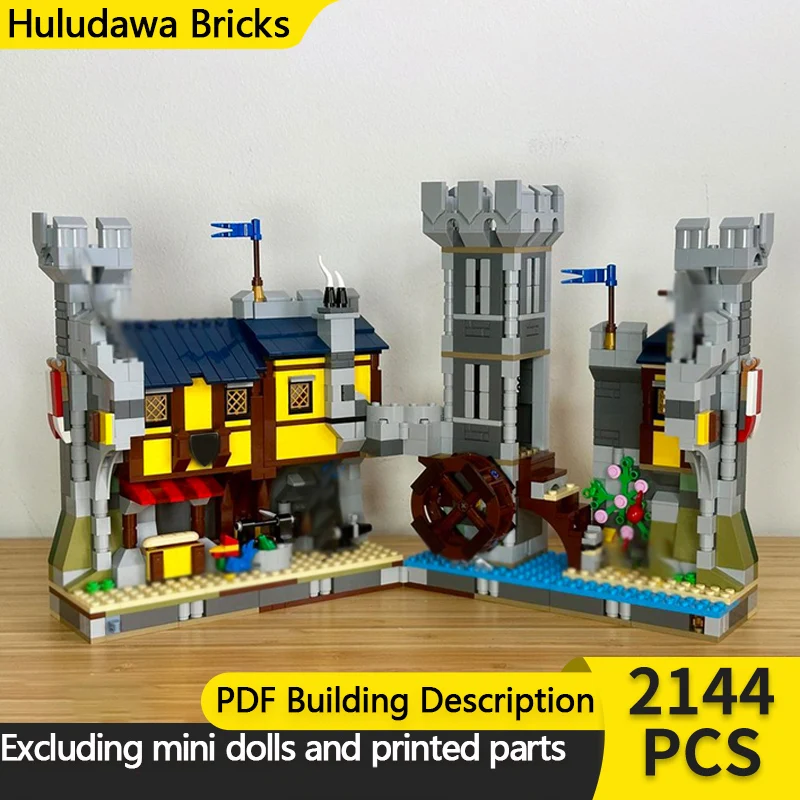 

Medieval Castle Model MOC Building Bricks Castle City Wall Street Modular Technology Children Holiday Gifts Assemble Toys Suit