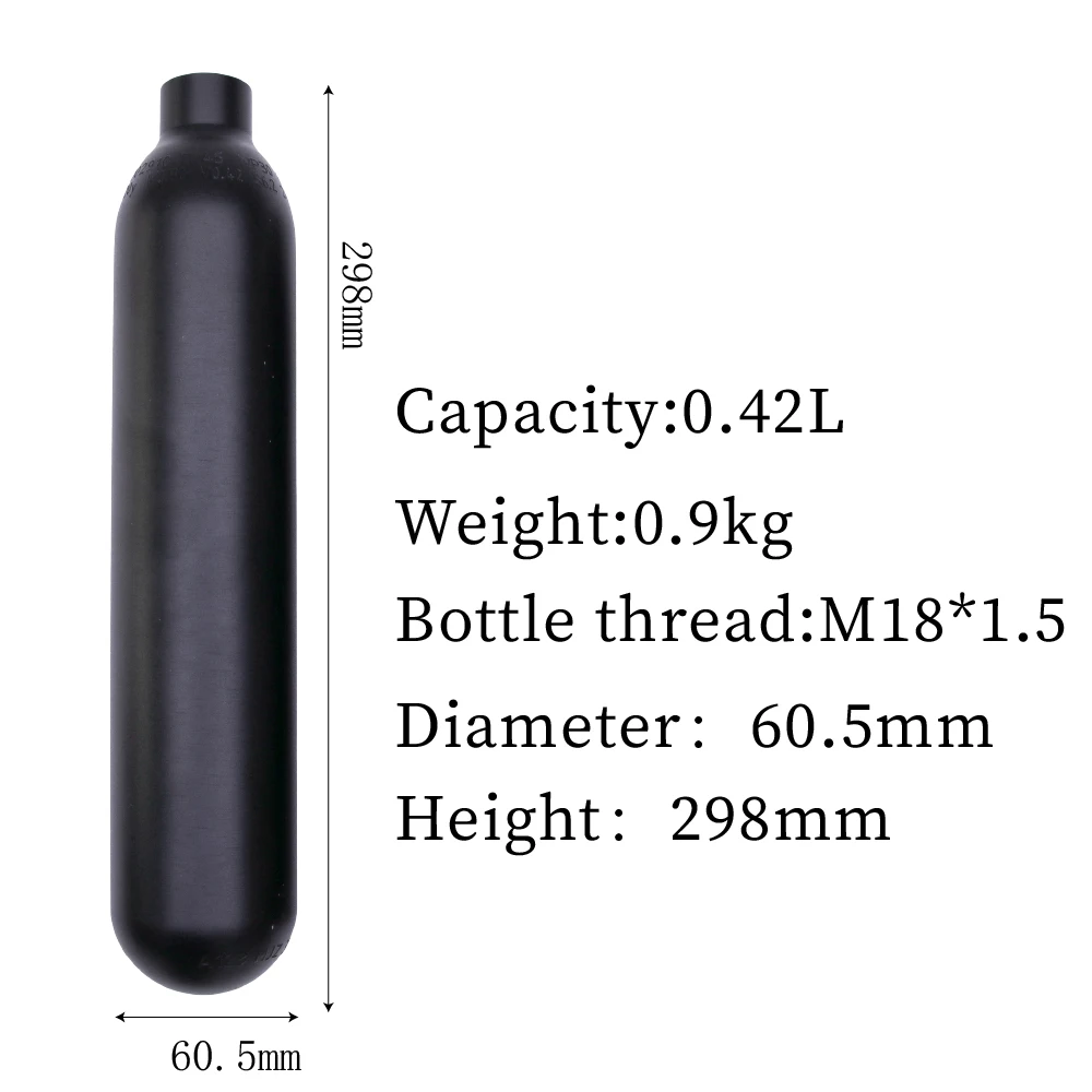 0.35L/0.42L 高圧アルミタンク、高圧ガスボンベ、CO₂ボンベ（使用圧力：30MPa、300bar）