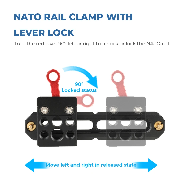 CAMVATE Camera Quick Release NATO Rail Clamp with 2/2.8/3.9inch Safety Rail Pins For Camera Cage Rig Accessories