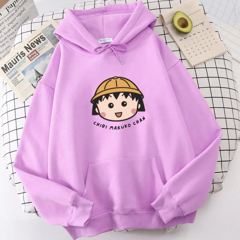 

Chibi Maruko chan Hoodie Women Harajuku Funny Kawaii Hoodies Unisex Japanese Anime Manga Pullovers Sweatshirts girls Hoodys