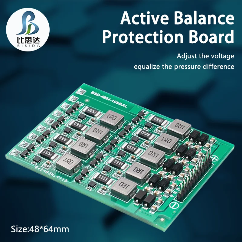 

Bisida 2~10S Li-ion/lifepo4 BMS Lithium battery active balance board Balance current charge and discharge