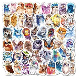 50PCS Watercolor Animal Stickers Kawaii Cat Owl Waterproof Reusable Sticker DIY Bottle Laptop Mobile Phone Decoration