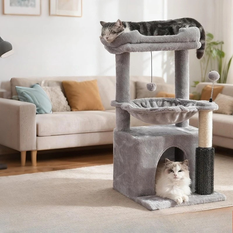 

Multi layer cat climbing frame, wrapped in fabric for warmth, cat villa, cat nest, cat tree, cat jumping platform, pet toys