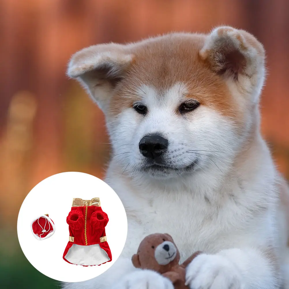 

1Pcs Christmas Red Pet Clothes Adjustable Halloween Dog Cat Costume Creative Cartoon Funny Pet Apparel Mini Dog Clothes