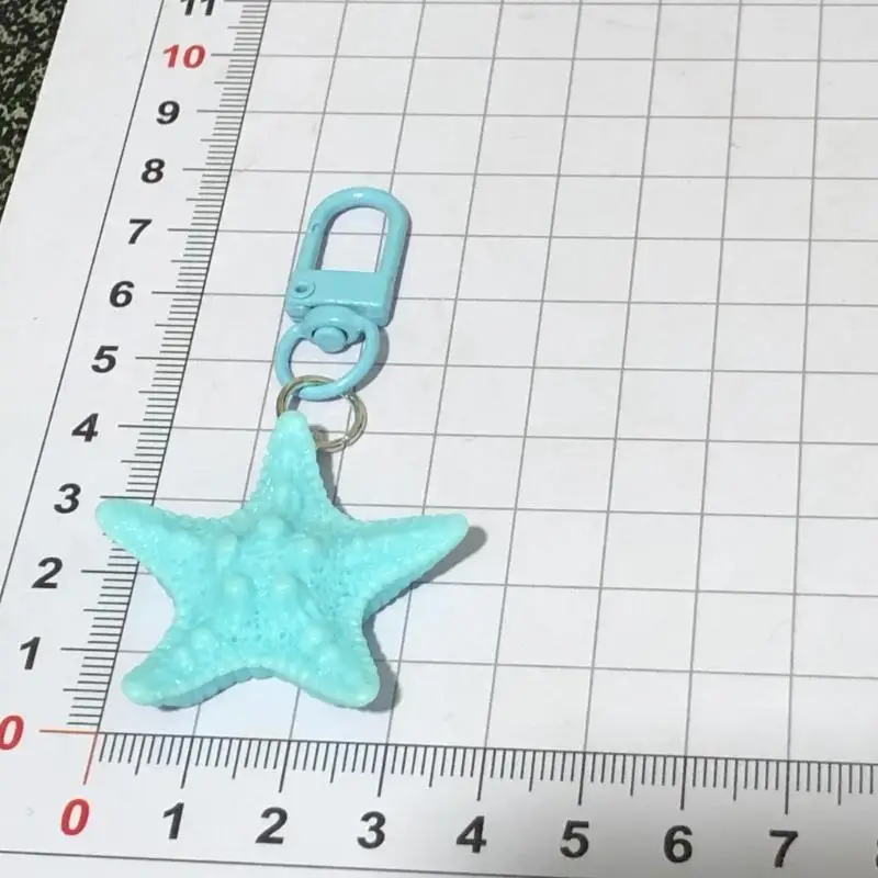 Colorful Sea Star Keychain Pendant Stylish Keyring Pentagrams Bag Charm Handmade Phones Chain Fashion Gift