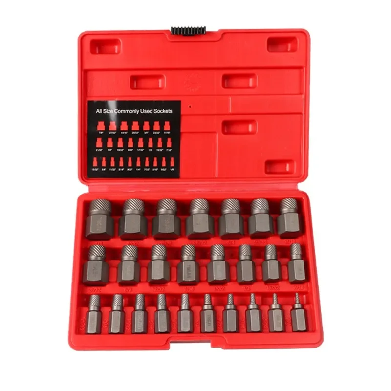 New Damaged Screw Extractor Kit Hex Bolt Stud Extractor for Removing Repairment Tools British System Set Screw Extractor