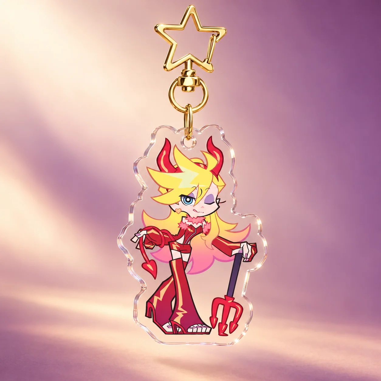 Anime Acrylic Keychain New Panty & Stocking with Garterbelt Polyester Polyurethane Star Clasp Bag Charm Pendant Cosplay Gift