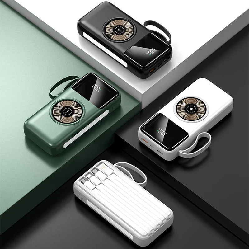

30000mAh Magnetic Power Bank with Cable Wireless 22.5W Fast Charger Powerbank For Magsafe for iPhone 17 16 Samsung Huawei Xiaomi