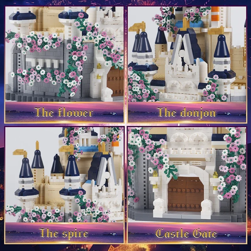 Kreative Sakura Magie Prinzessin Schloss Bausteine Villa Haus Modell Architektur Mini Ziegel Spielzeug Kinder Mädchen Weihnachten Geschenke