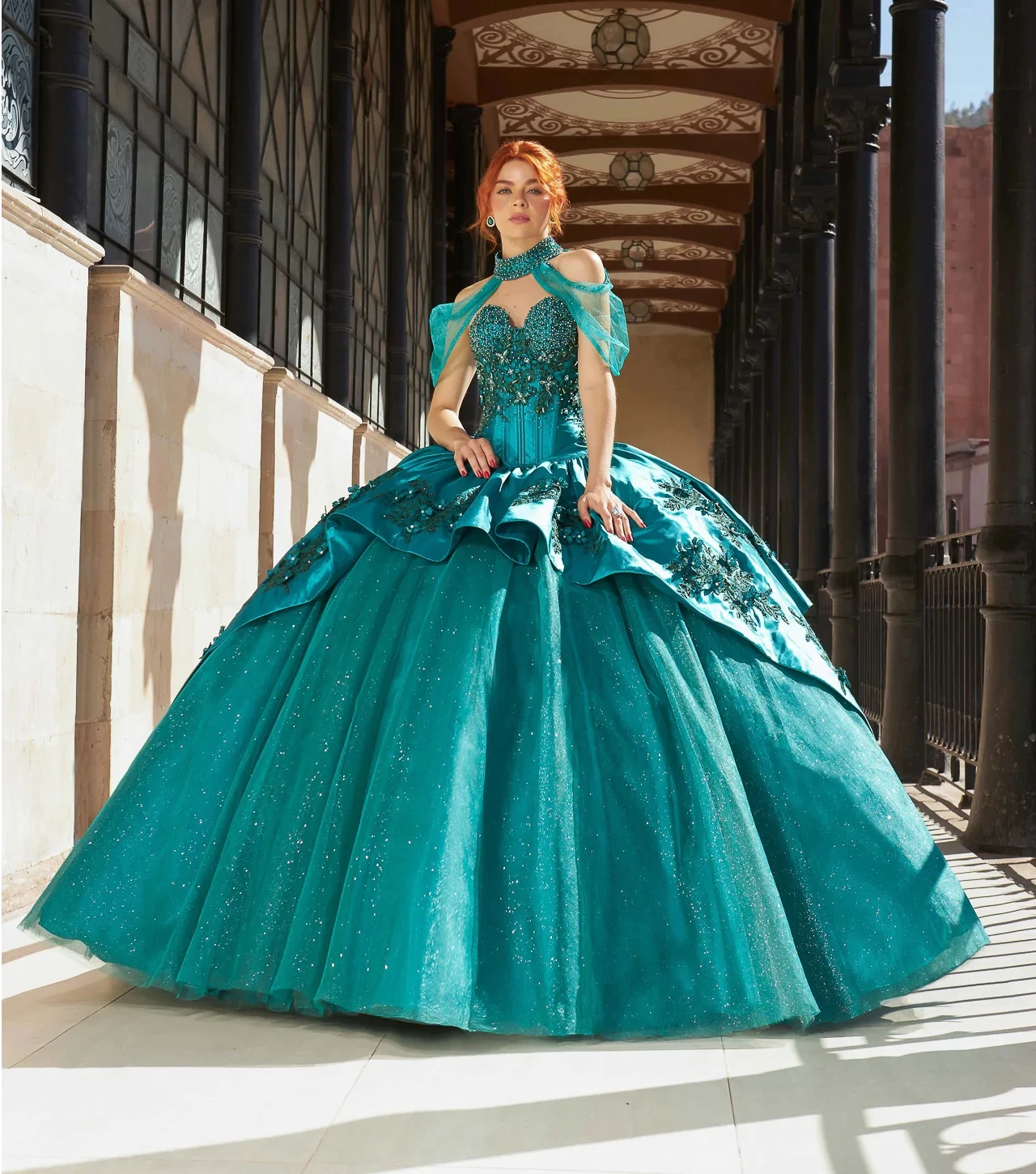 Teal Blue Princess Quinceanera Dresses Ball Gown Sweetheart Appliques Beaded Sweet 16 Dresses 15 Años Mexican Customized