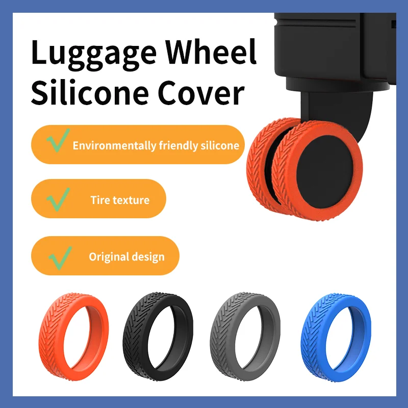 Luggage Wheel Silicone Cover Trolley case Cover wear-resistant Silent Carry-On Suitcase Wheel Accessories Detachable Replacement