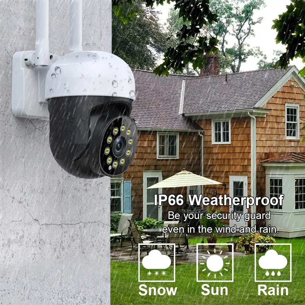 2K Tuya Wireless Outdoor Camera 4x Zoom Surveillance Cameras with Wifi 2-Way Audio IP Camera For  Smart Home Security Protection