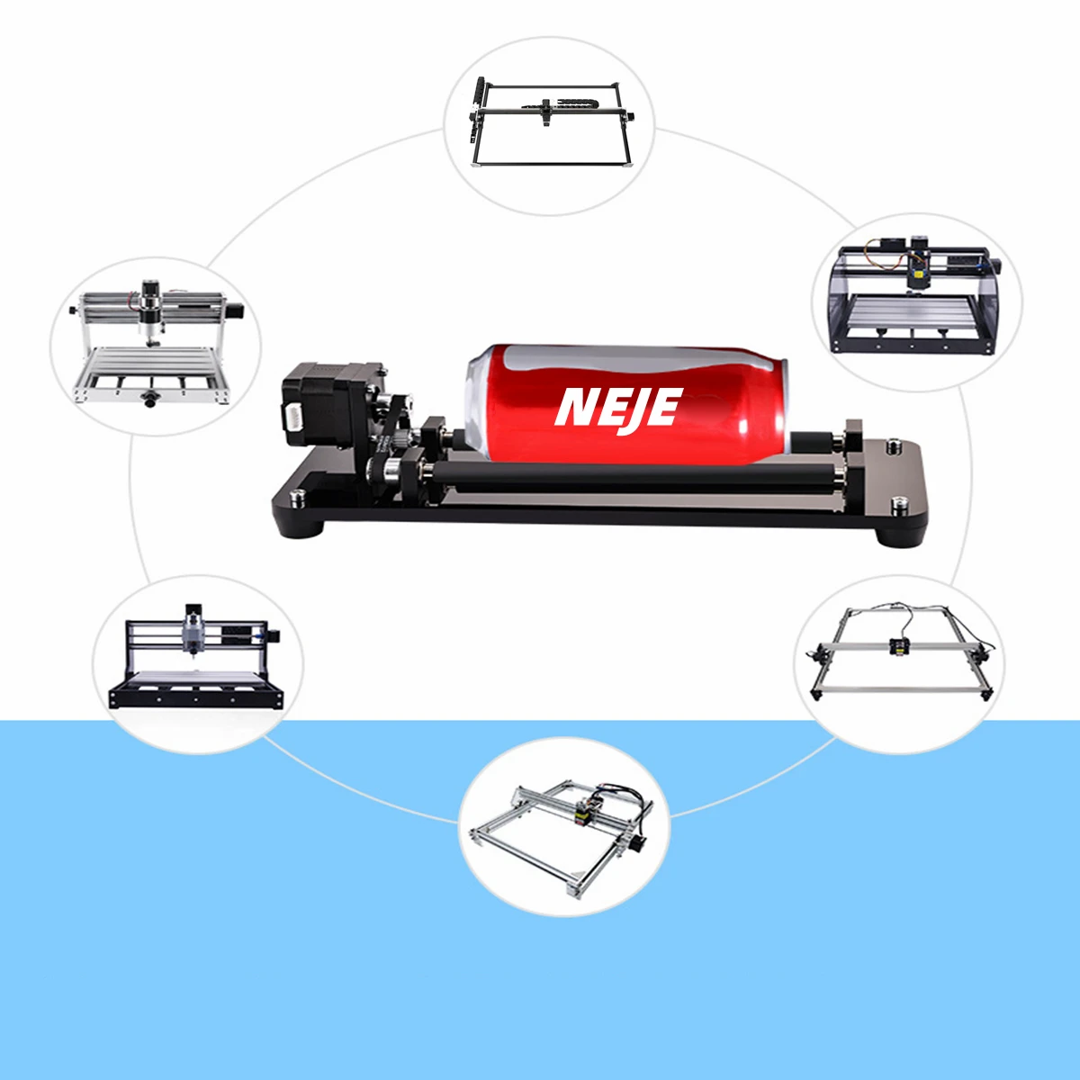 Cylindrical Cans Cylinders Rotary Table,Carving Machine Rotary Roller Platform Rotary Pen Jig Tool for All Brand Laser machines