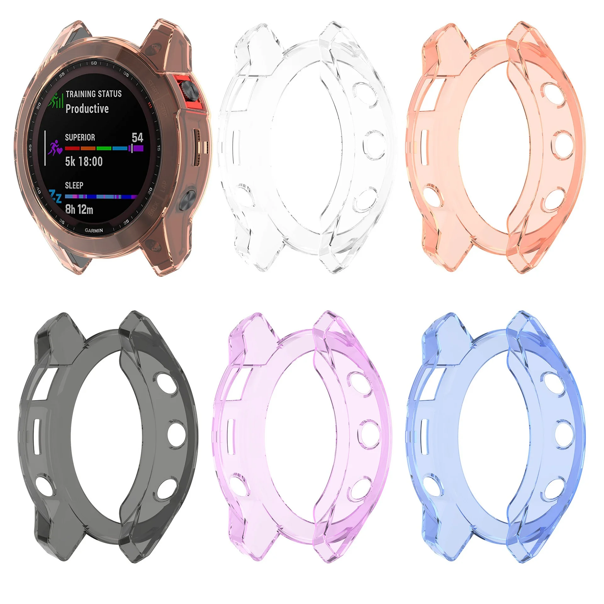 Protective Case For Garmin Fenix 7X 7S 7 Pro Solar 6 6S 6X Pro TPU Transparent Protector For Garmin Fenix 8 51mm 47mm 43mm Case