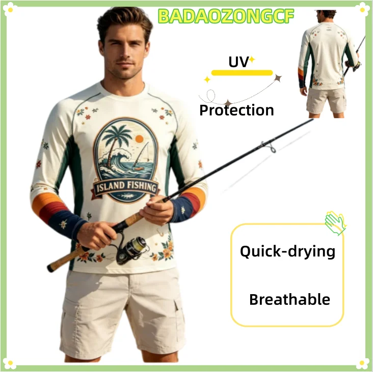 Fishing Long Sleeve Shirts Summer UV Protection Moisture Wicking Quick-drying Breathable Fishing Shirts Fishing Clothing