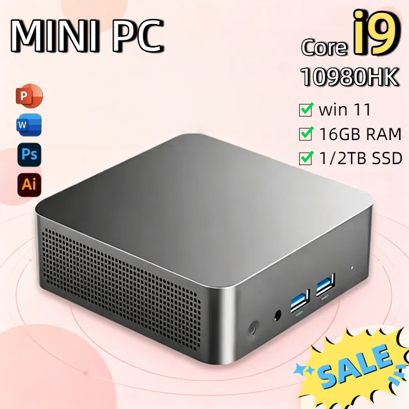 

1TB/2TB SSD MINI PC Windows 11 Pro Intel Core i9 10980HK 16GB RAM WIFI6 BT5.2 4K HD Gaming Study Office 3 Years Warranty Dual