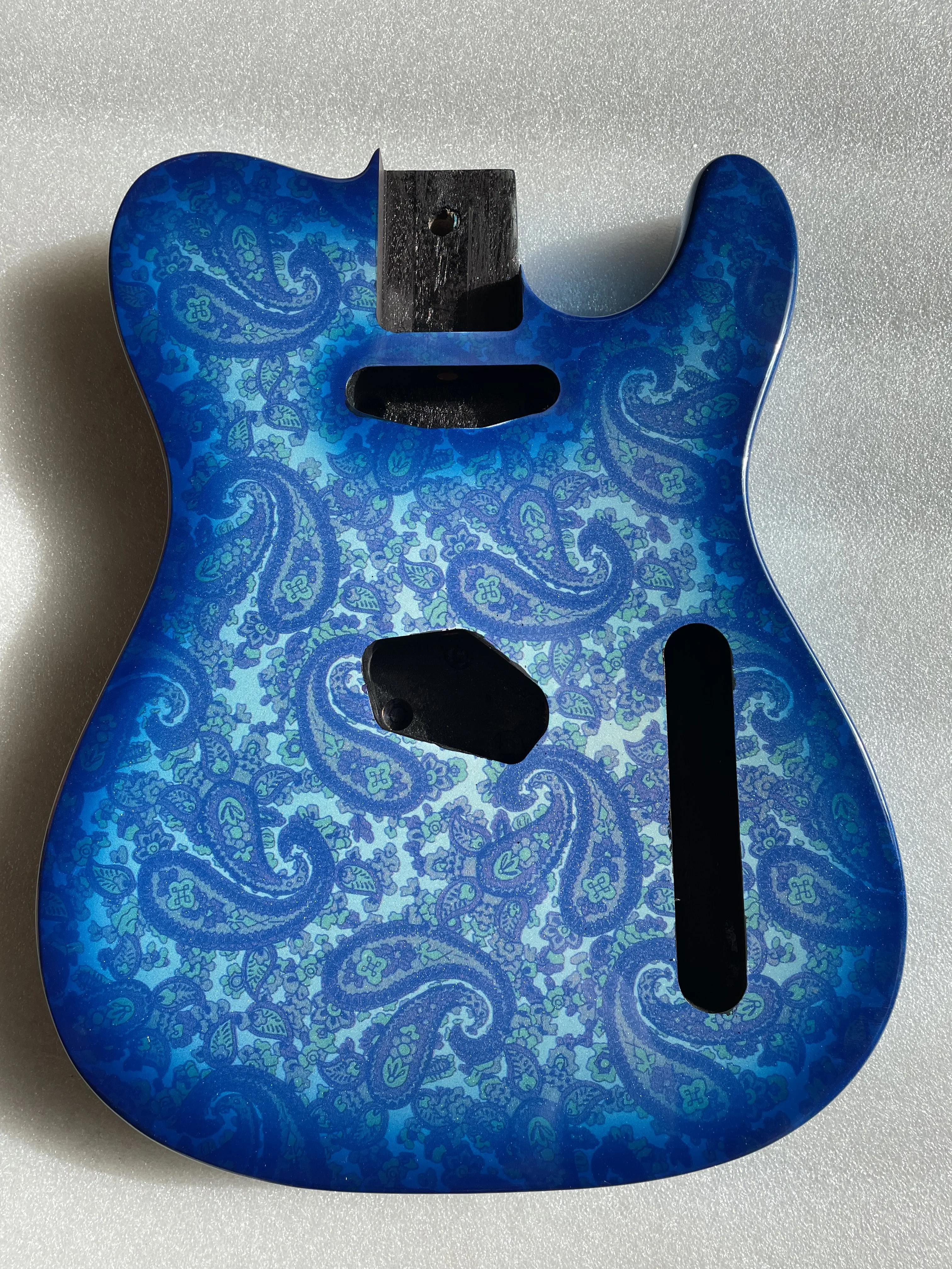 Electric Guitar Body Gloss Finished, Blue Amoeba Pattern, Solid Mahogany Wood, Real Photos, Wholesale, New, In Stock