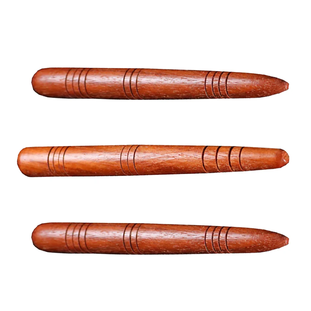 3 Pcs Acupressure Pen Natural Wood Massage Rod Facial Tools Feet Lightweight Smooth Safe Human Body Neck