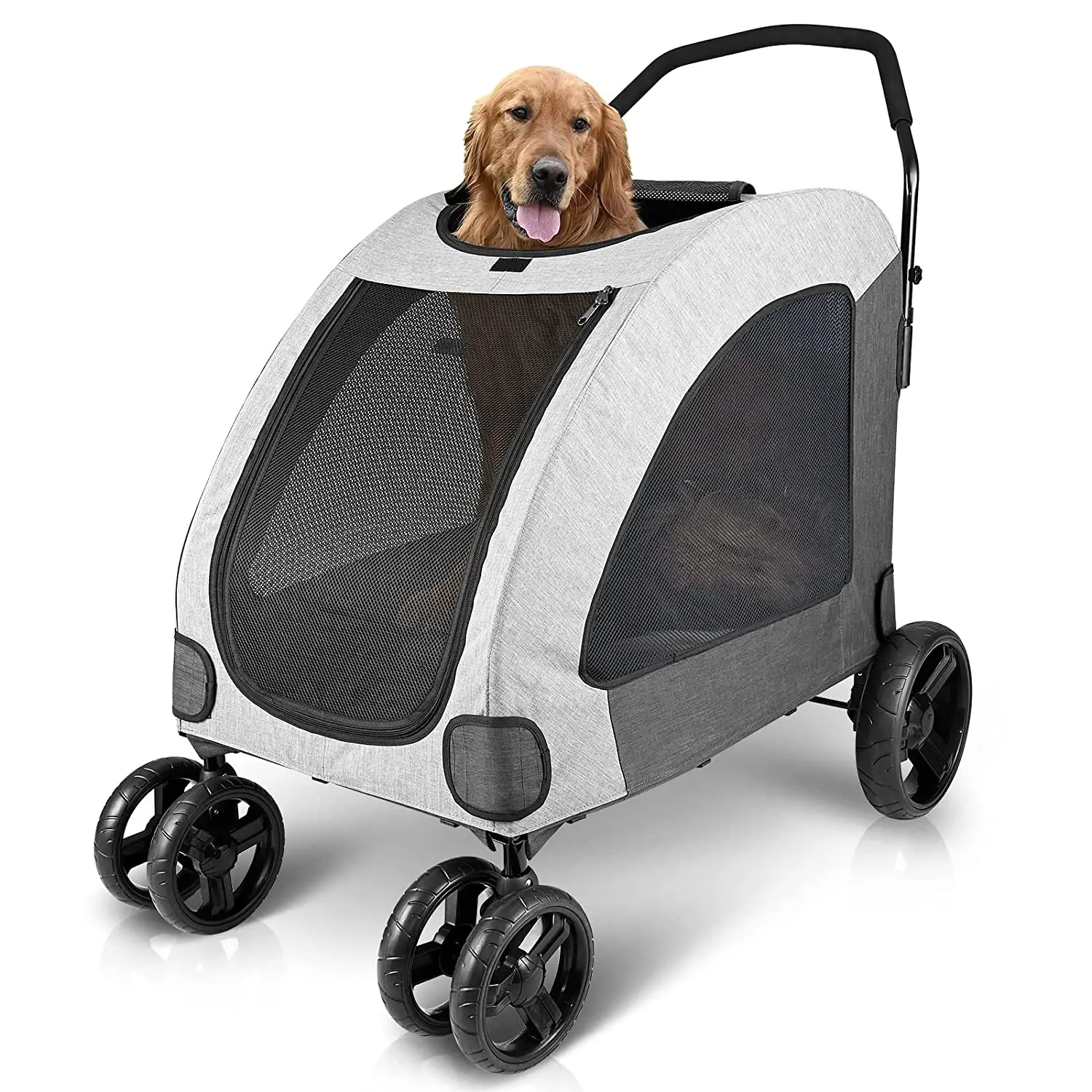 4-колесная коляска для больших или 2 собак для Jogger Wagon Складная дорожная коляска может легко прогулять/выход до 110 фунтов