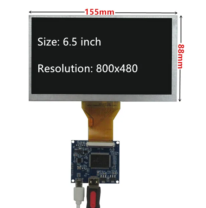 6.5 Inch AT065TN14 LCD Screen Display Driver Control Board Mini HDMI-Compatible For DIY Lattepanda,Raspberry Pi PC Monitor