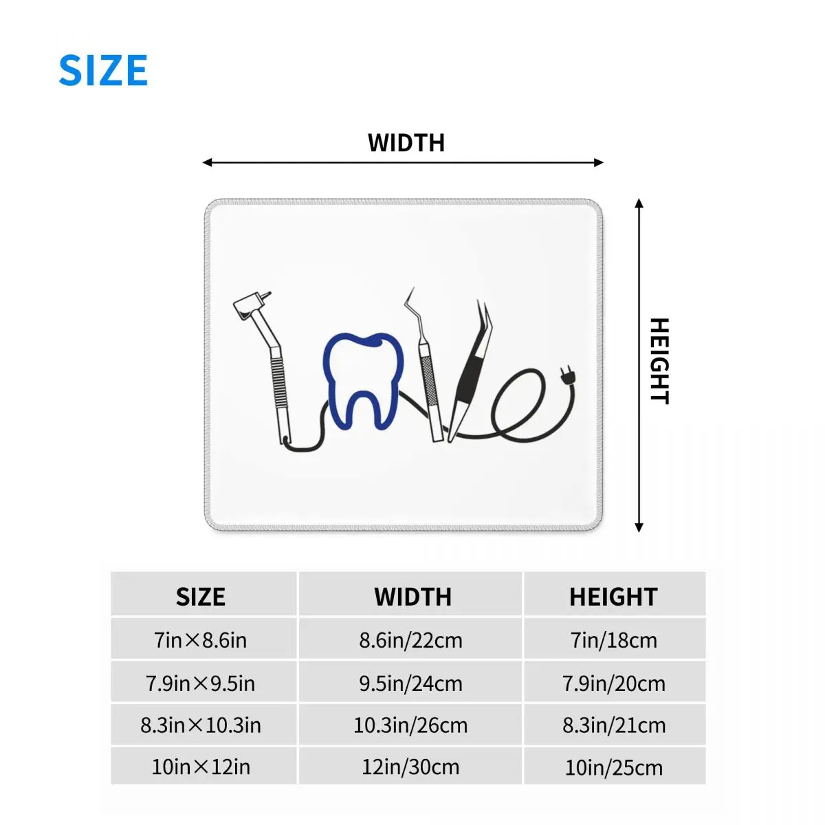 Dentist Dental Teeth Tooth Doctor Funny Gift Mouse Pad Computer Keyboard Mouse Mat Gaming PC Laptop Desk Mat Office Table Mats