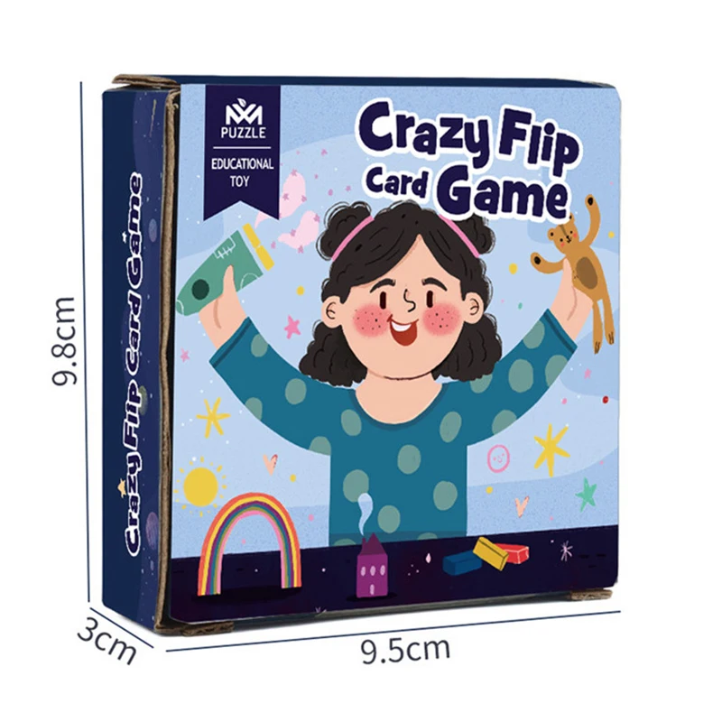 Crazy Flip-Juego de mesa interactivo para niños, juguete educativo Montessori, tarjeta cognitiva, reacción, memoria mental