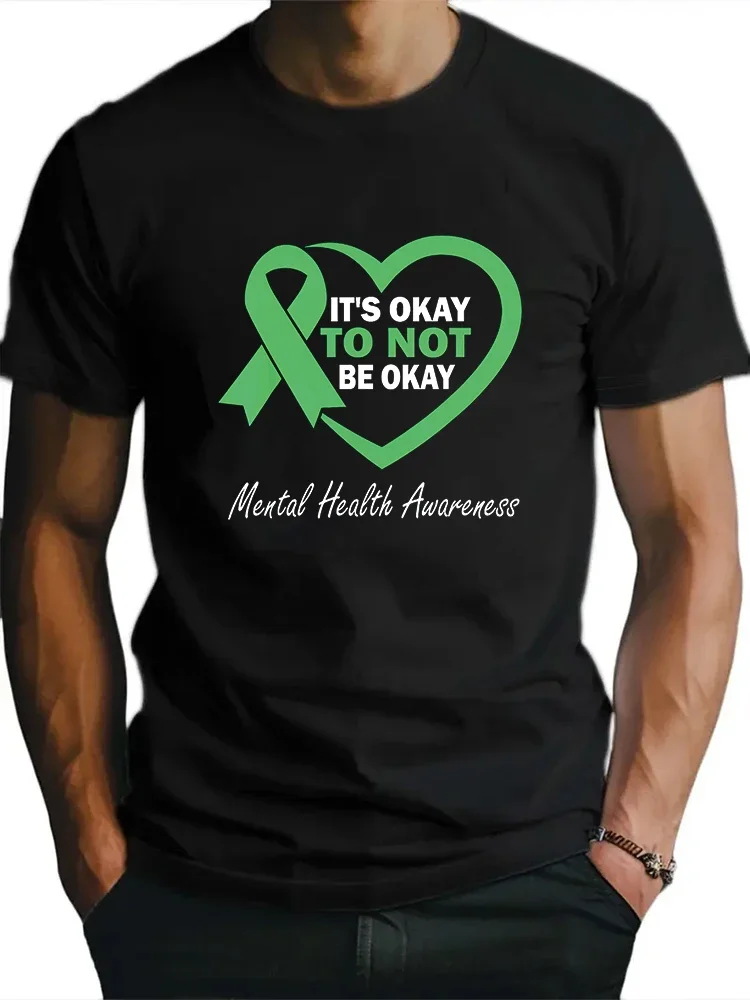 Свободная Мужская футболка с мотивом психического здоровья, новая мужская футболка, топы, модная одежда