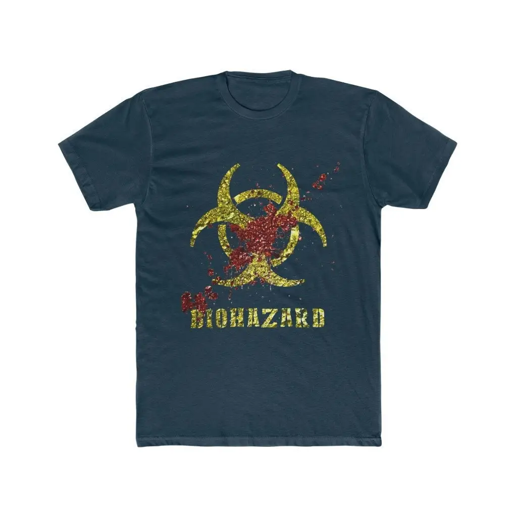 Biohazard Infected Contagion Sign With Zombie Blood Splatter Premium Cotton Crew T Shirt