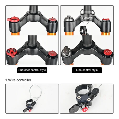 Imagen 2 del producto Horquillas de suspensión para bicicleta de montaña Nanlio MTB, aleación de magnesio, horquilla de aire, 26/27,5/29 pulgadas, 32 RL100mm, accesorios para bicicleta