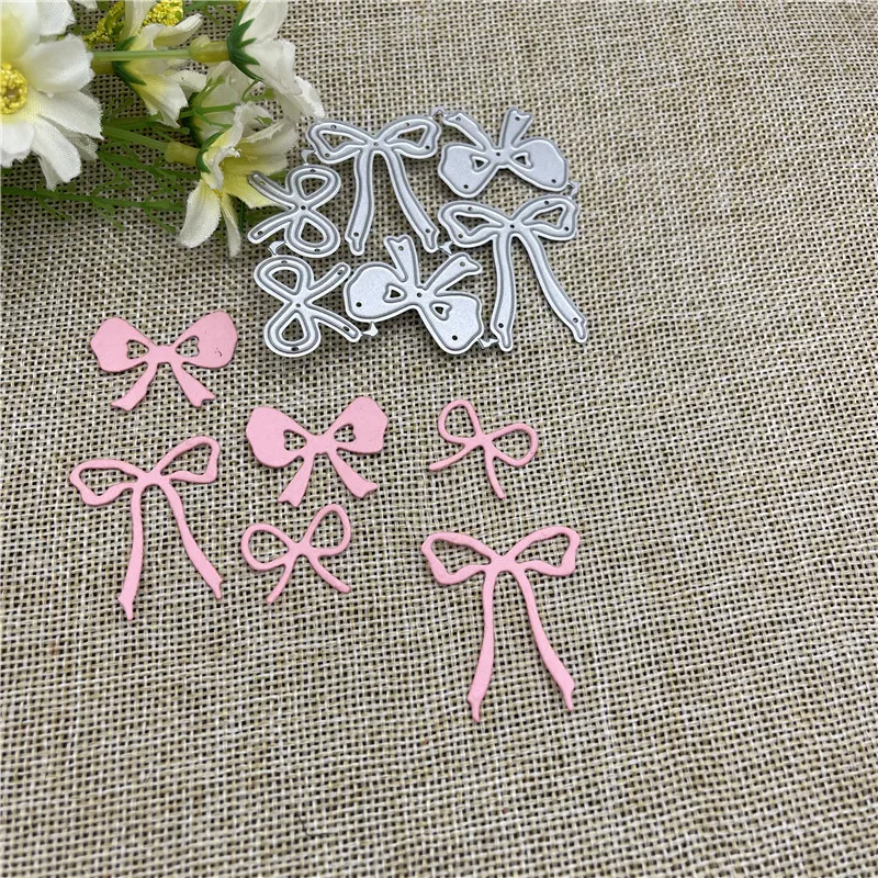 6 Pcs Bow tie Metal Cutting Dies Stencils For DIY Scrapbooking Decorative Embossing Handcraft Template