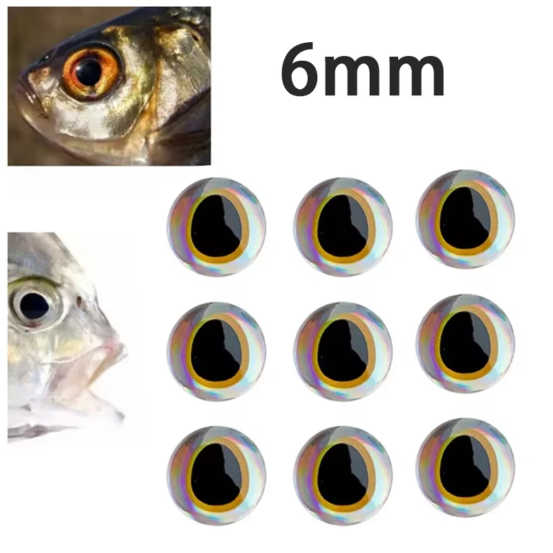 120 Pcs Fishing Lures Eyes 3D 4mm/6mm Artificial Lures DIY For Fishing Bait Eyes