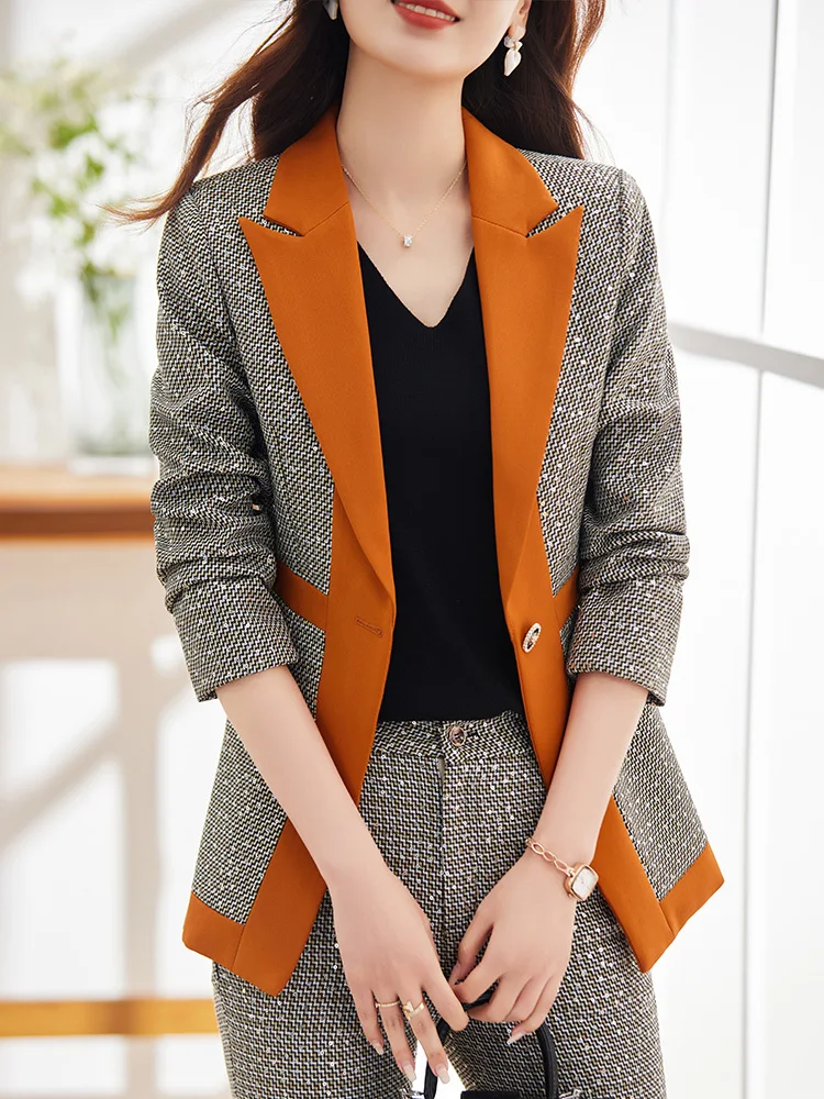 

Newest 2024 Designer Runway Suit Set Women's Single Button Slim Fitting Blazer Flare Pants Suit Sequined Blazer Set Fashion