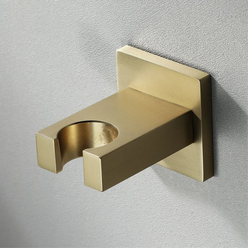 Wall-Mounted Shower Base Chrome Black Gold Square Hand-Held ShowerHead With Water Inlet Base Bathroom Accessories