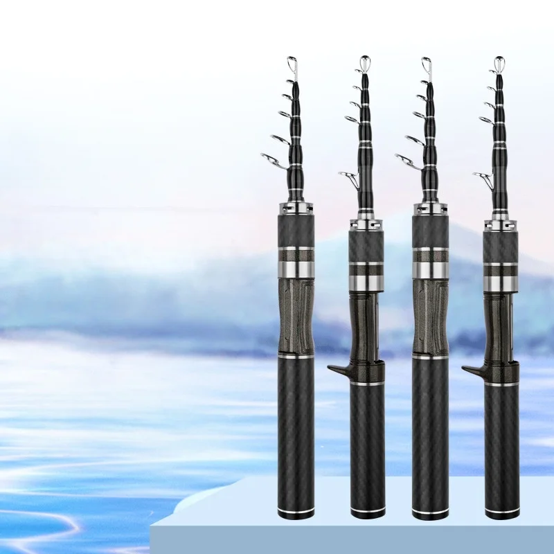 

1.5m-1.8m Long Telescopic Fishing Rod UL /MLShort Section Micro Rod Makou Rod Carbon Straight Handle Gun Handle Rotation/casting