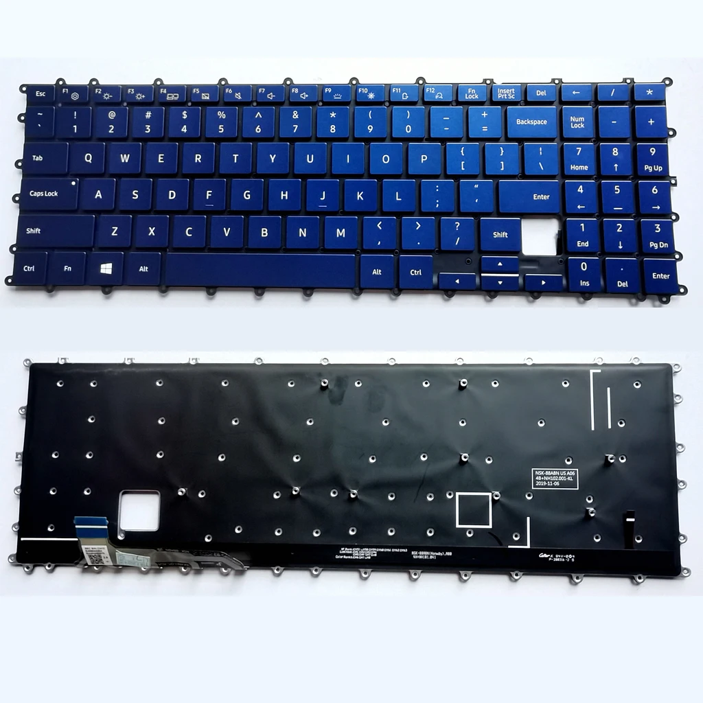 

New For Samsung NP950 NP950QCG NT950QCG US Keyboard NSK-88ABN BA59-04428A Blue Backlit English