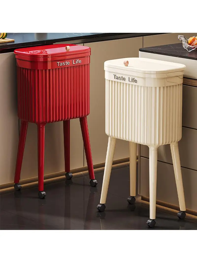

Large Capaci Floor Standing Wheel Mounted Tra Can for Kitchen Living Room Bedroom Batoom No Bending Modern Design Home Use