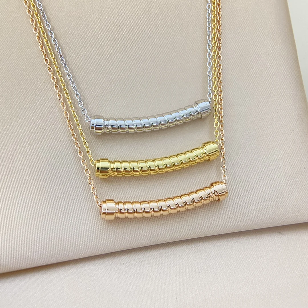 

2025 new smooth twisted rope necklace unique simple light luxury niche necklace for women's exquisite high-quality jewelry gifts