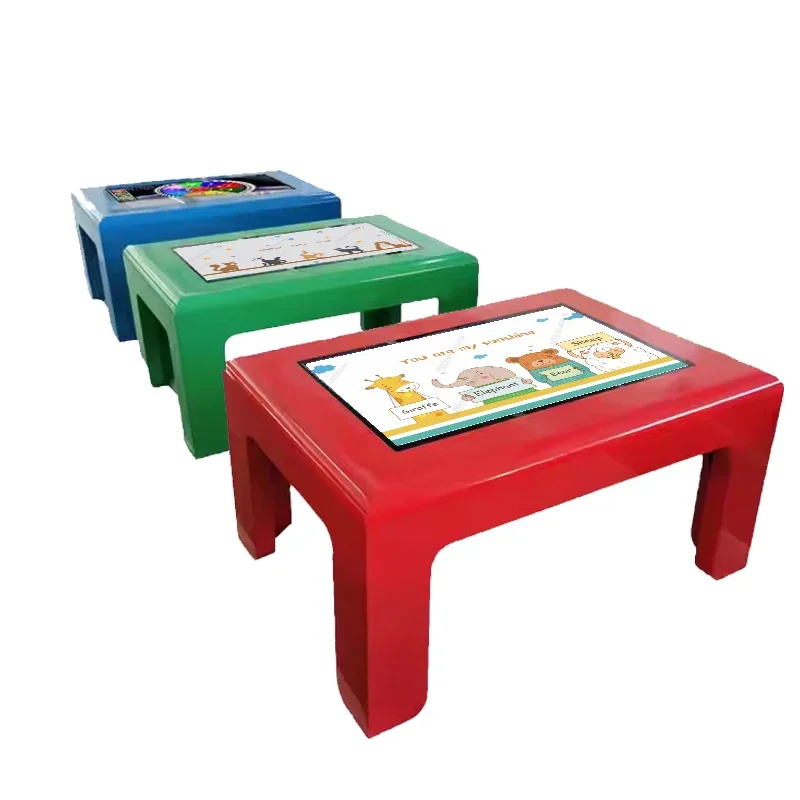 

32\" 43\" 55\" Kids Waterproof Interactive Game Table 10-Point PCAP Touch Screen Green Blue White Color Advertising Equipment