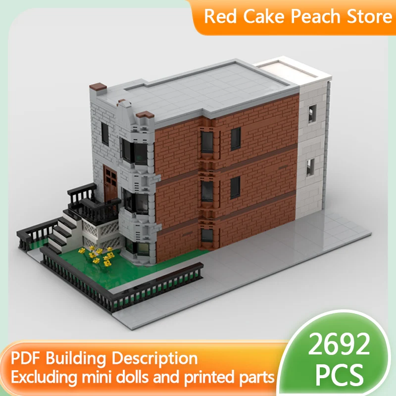 Stadtansicht-Modell MOC Bausteine Authentisches Chicago-Haus Modulare Technologie Kinder-Urlaubsgeschenke Zusammenbaubares Spielzeug-Set