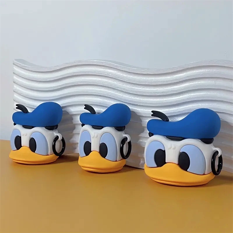 Disney Donald Duck Airpods Earphone Case for 1 and 2 3 Pro Cute Anime Figures Model Soft Shell Wireless Headphone Cover Gifts