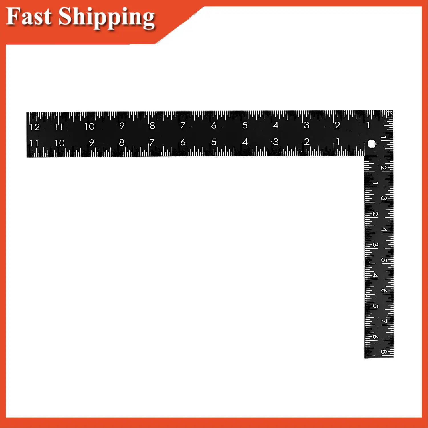 Profesor eficiente 0-30Cm 0-20Cm rango de medición diseño en forma de L escuadra negro