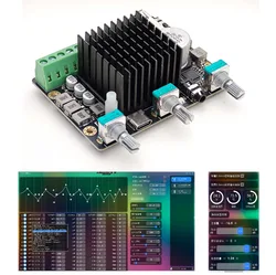 Bluetooth 2,1 dsp Leistungs verstärker 2x50w w Subwoofer Verstärker drei kanal unabhängig 31 Segment eq Verstärker