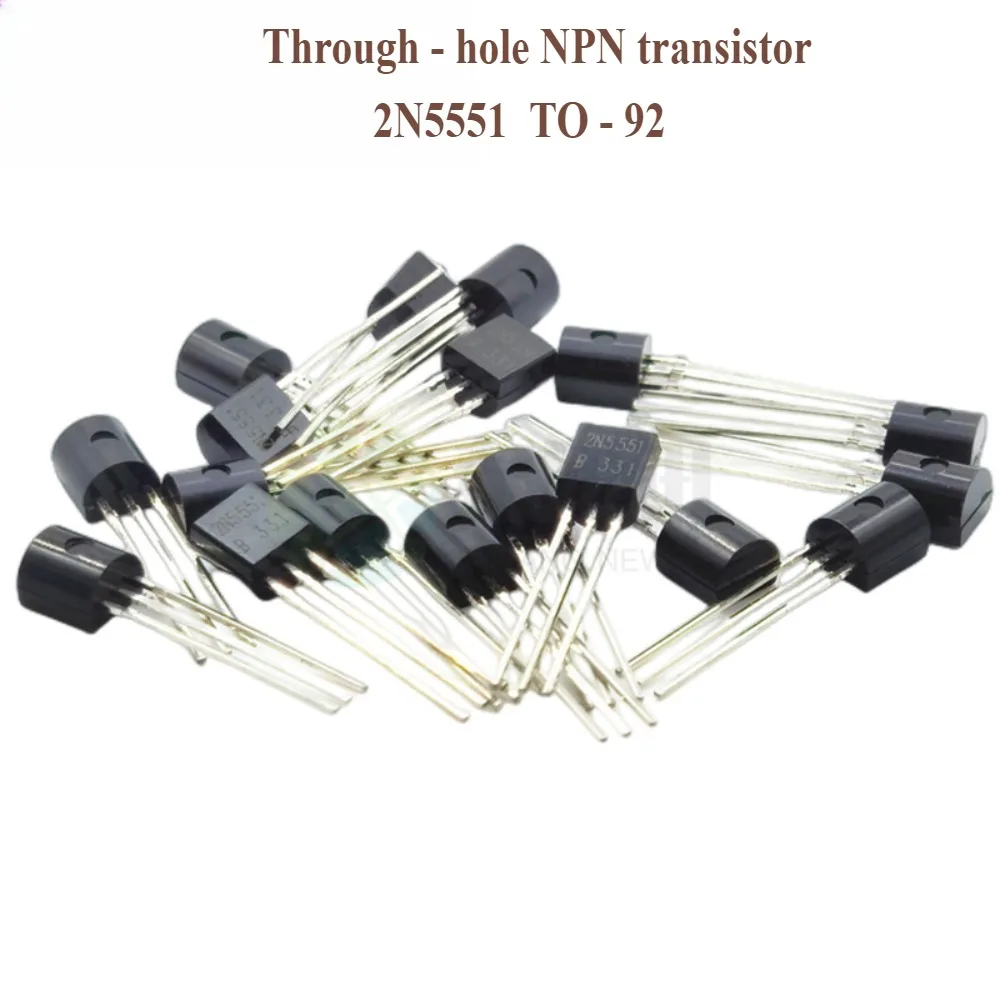 

2N5551 NPN High Voltage Transistor 160V 0.6A TO-92, for Amplifier Circuits, Audio and Switching Applications (50Pcs Pack)