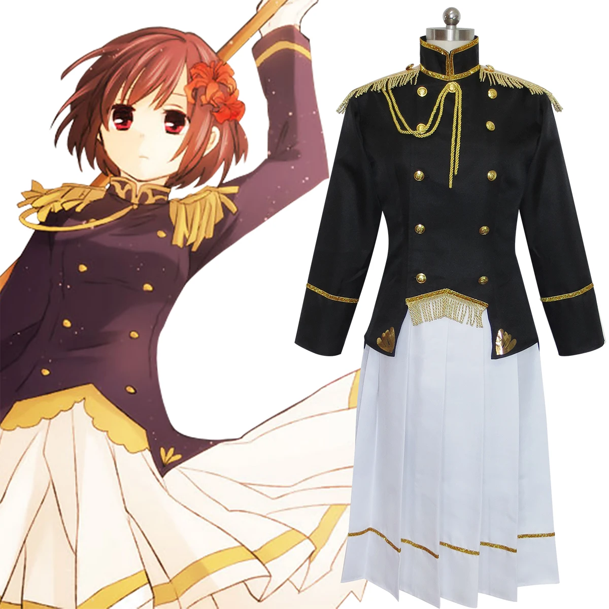 

Hetalia: Axis Powers 2p! Nyo! Japan Nyotalia Female Japan Sakura Cosplay Costume Anime Uniform Outfit Dress