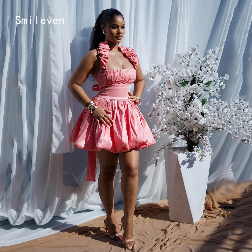 

Smileven Luxury A Line Skirt Prom Dress Halter Party Gowns Formal Pleat Occassion Dress Customized 2026