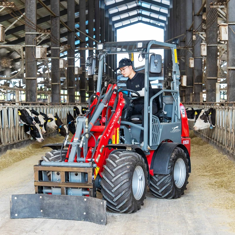 Petite Chargeuse Hydraulique Diesel, Utilisation Agricole Européenne, Vente en Gros, Haute Qualité, Mini Chargeuse sur Roues, Tout Terrain, Articulée, Personnalisée