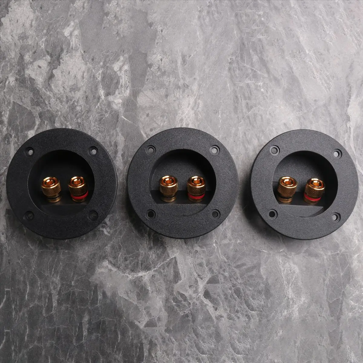 #87Q 3 Pcs DIY Home Car Stereo 2-Way Speaker Box Terminal Binding (Black),box speaker,(plastic + metal)