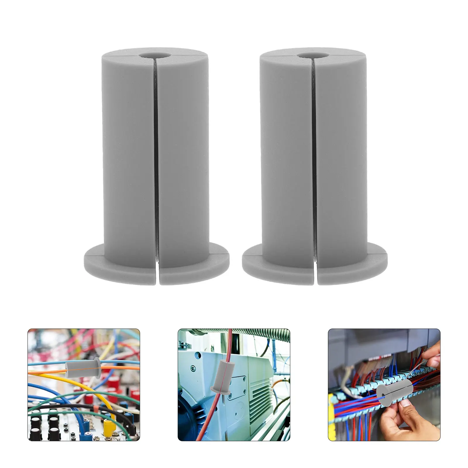 

2pcs Silicone Protection Sleeve Grommets Wire Rope Protective Sleeve Reusable Durable Wall Pass Through Easy Installation Cable