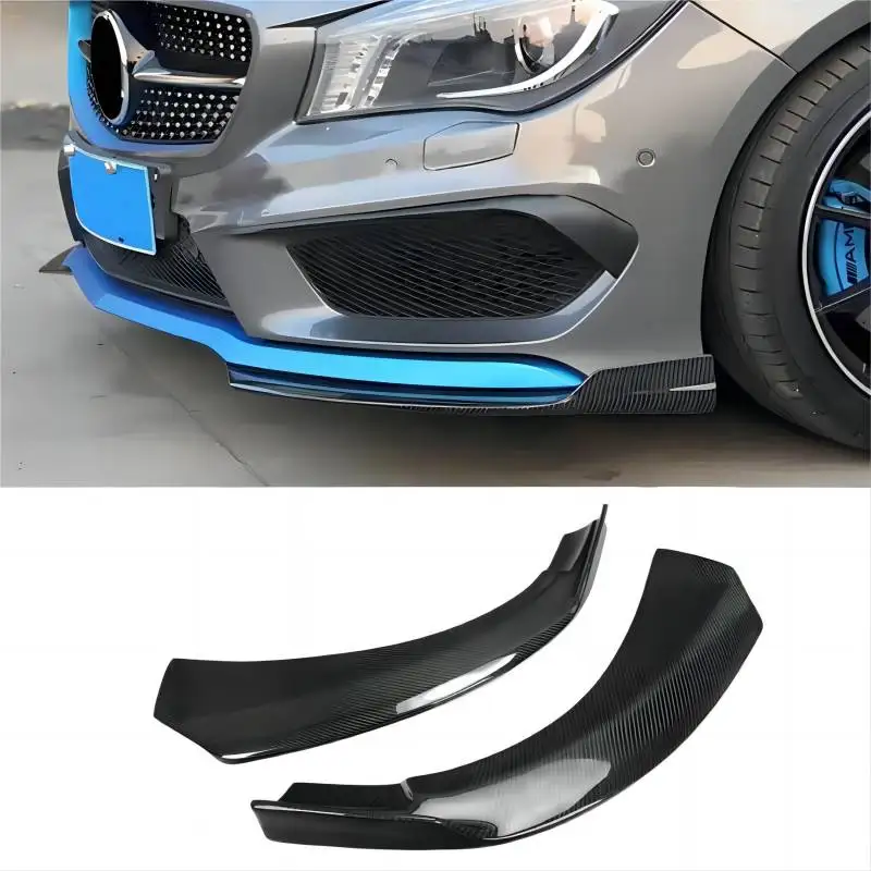 

For W117 Carbon Fiber Front Bumper Lip Splitters Flaps For Benz CLA Class W117 C117 CLA250 CLA260 CLA45 2014-2019 2PCS