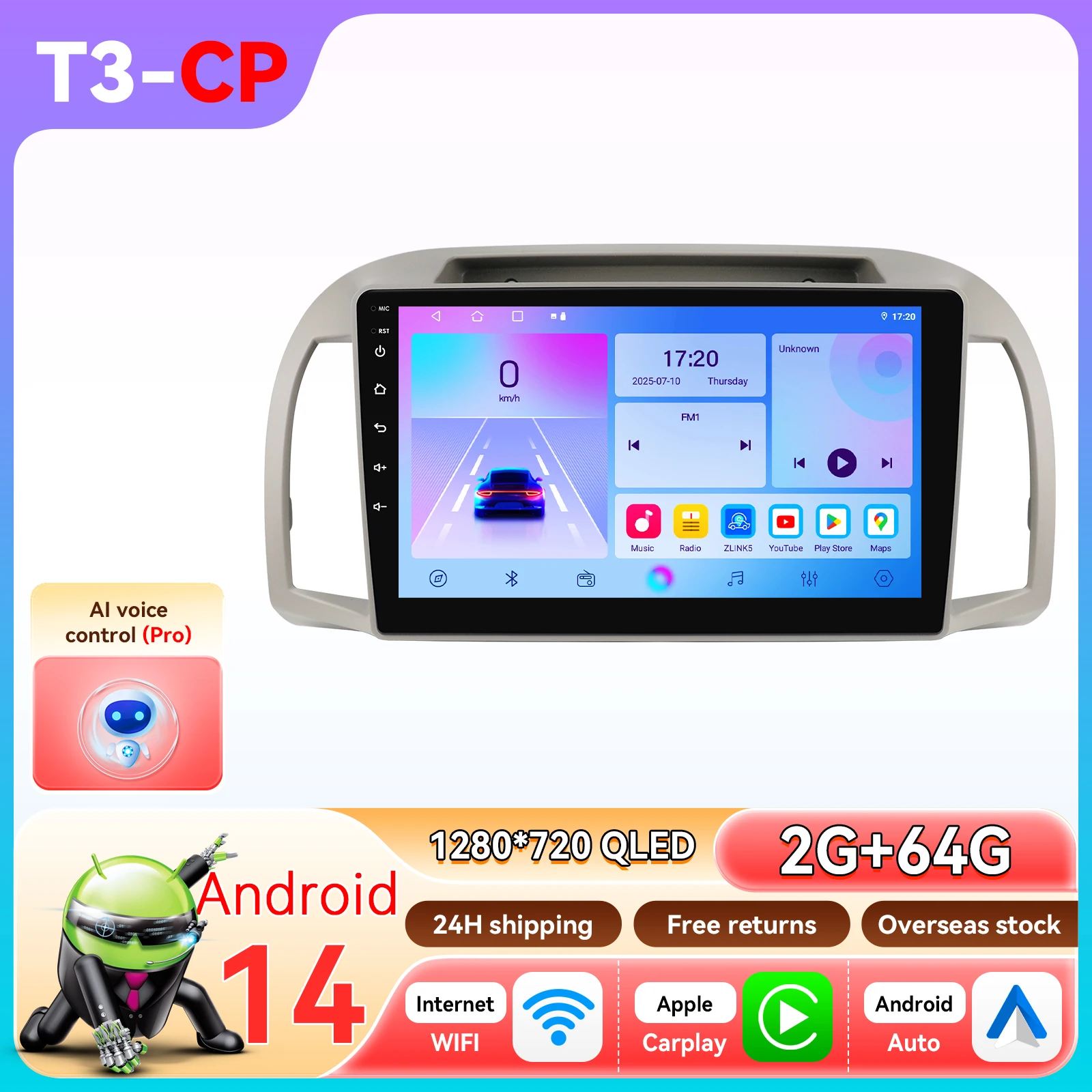 Hizpo AI Carplay Android Autoradio voor Nissan March Micra K12 2002-2010 Navigatie Auto GPS Head Unit Stereo 5G WIFI Multimedia